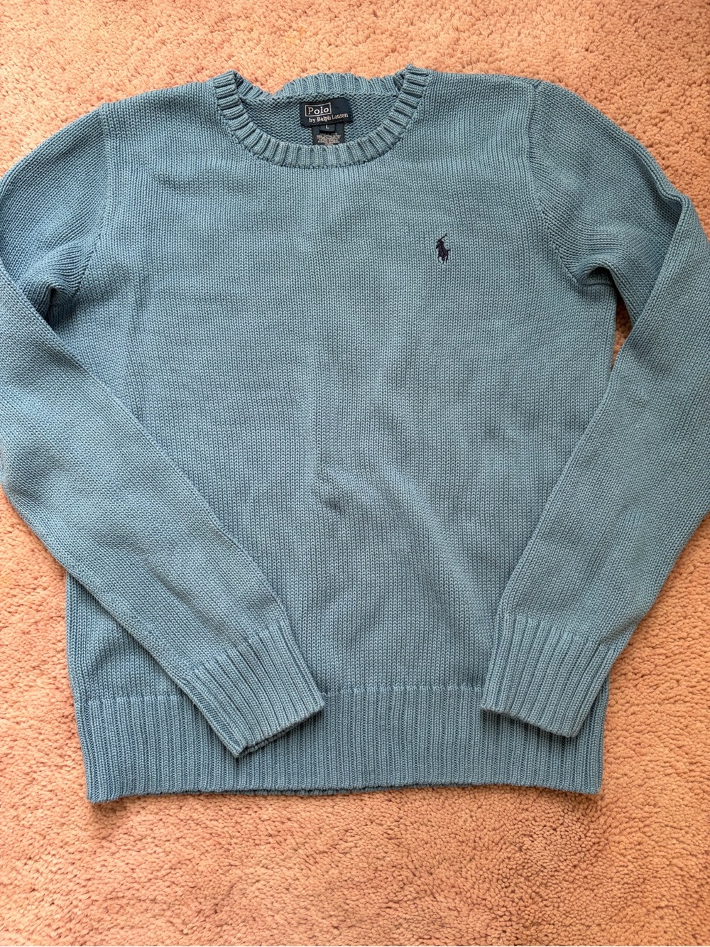 Polo by Ralph Lauren Women’s Light Teal Crewneck Sweater